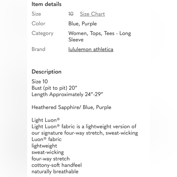 Lululemon On The Run Long Sleeve Heather Sapphire - Picture 7 of 12